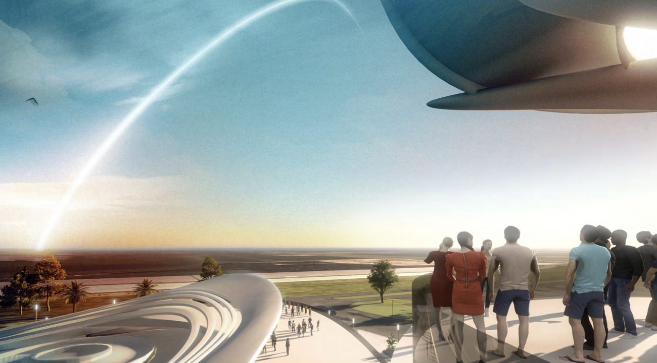 Concept rendering of the public viewing deck during a launch